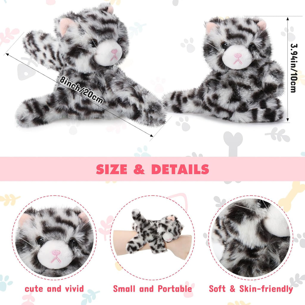 Liliful Paquete de 8 pulseras de peluche para niños, gatitos
