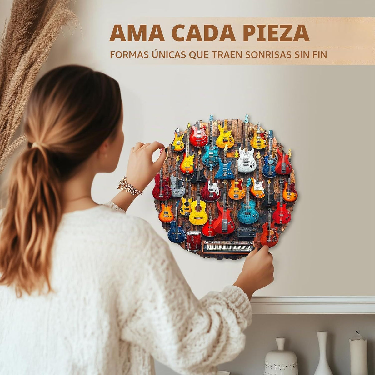 Rompecabezas de madera para adultos, rompecabezas de madera de pared de