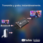 Redragon VC321 - Tarjeta de captura de video 4K, USB 3.0 1080p 60 fps captura de video, paso HDMI 4K, transmisión de latencia cero, compatible con Windows/Mac, captura de juegos para PS5, Xbox, NS