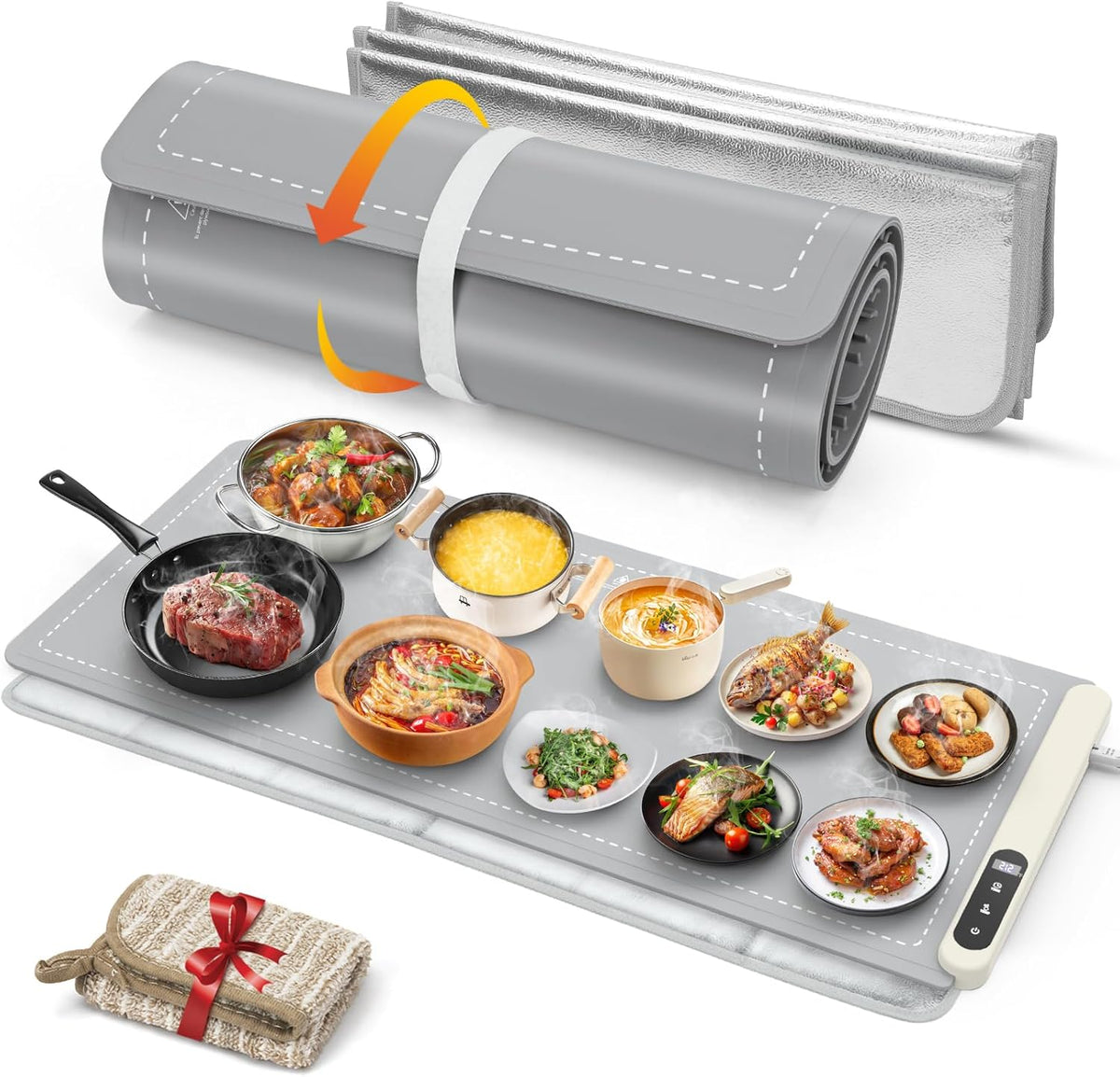 FYY Tapete de calentamiento extra grande para alimentos con almohadilla