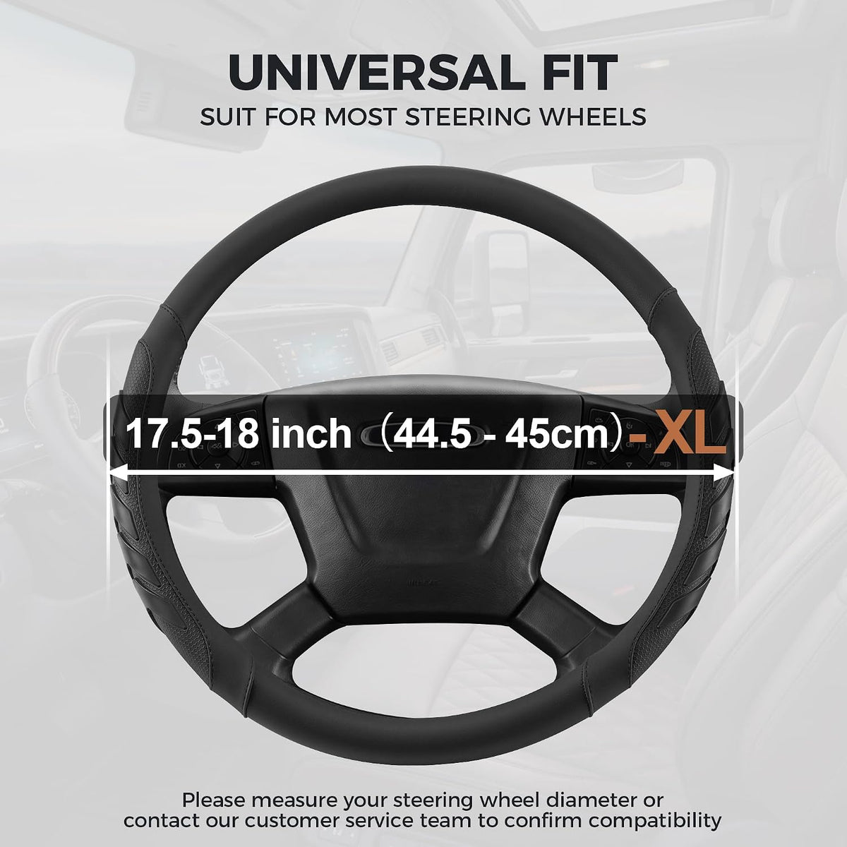 West Llama Funda para volante de semircamión, ajuste universal para volantes grandes de 17.5 a 18 pulgadas para RV, plataforma grande, 18 ruedas, camiones comerciales y autobuses (tamaño extra grande)
