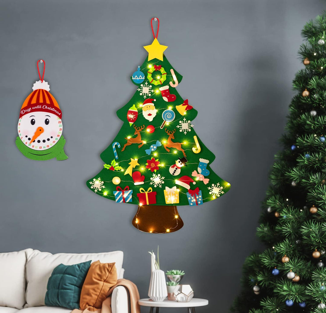 jollylife Juego de árbol de Navidad de fieltro de 3 pies