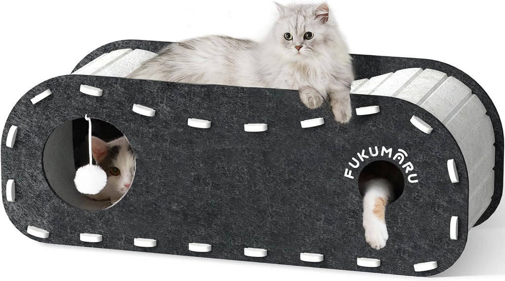 FUKUMARU Túnel de cueva para cama para gatos, 31.5 pulgadas, condominio