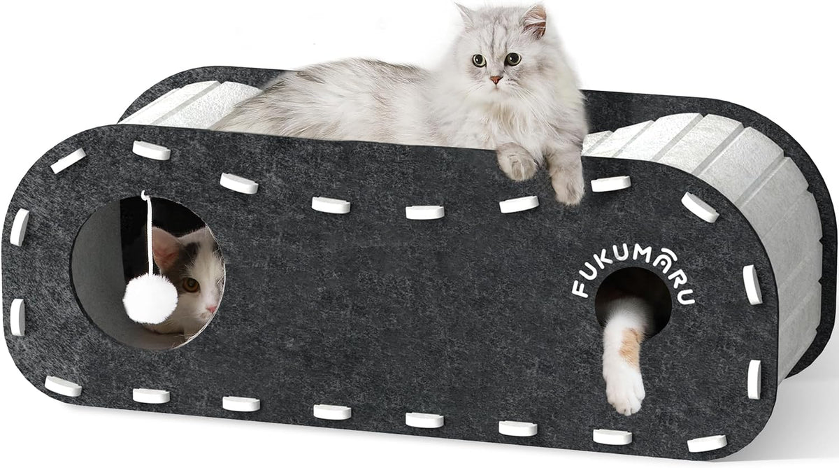 FUKUMARU Túnel de cueva para cama para gatos, 31.5 pulgadas, condominio