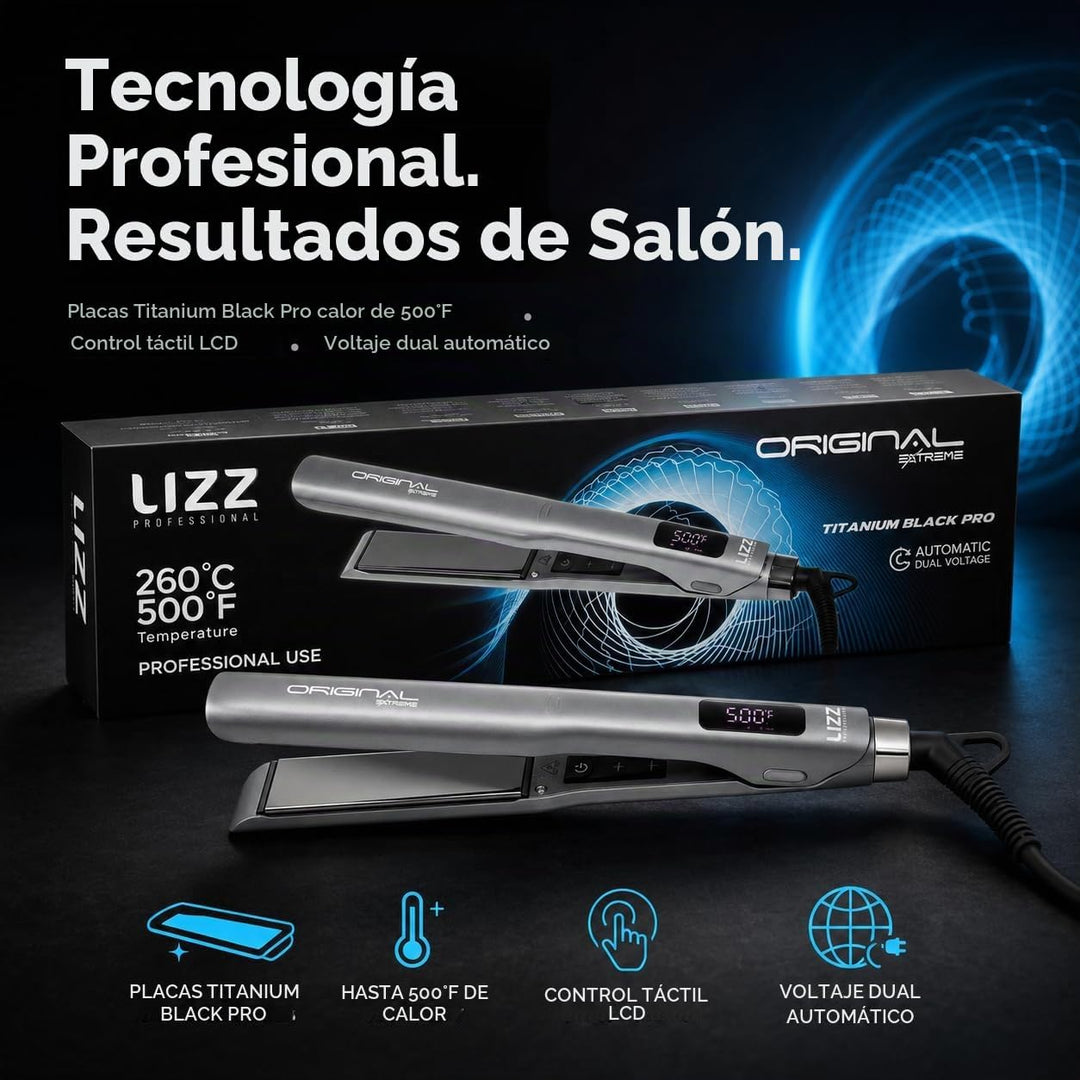 Lizz Plancha de pelo extremo original profesional, placas Pro color...