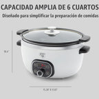 GreenLife 6QT - Olla de cocción lenta antiadherente de cerámica
