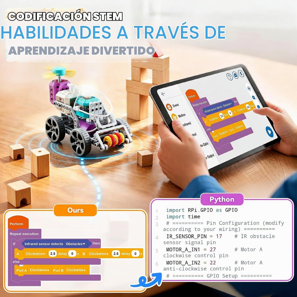 Juguetes STEM - Robot de codificación de experimentos científicos 24 en 1 para