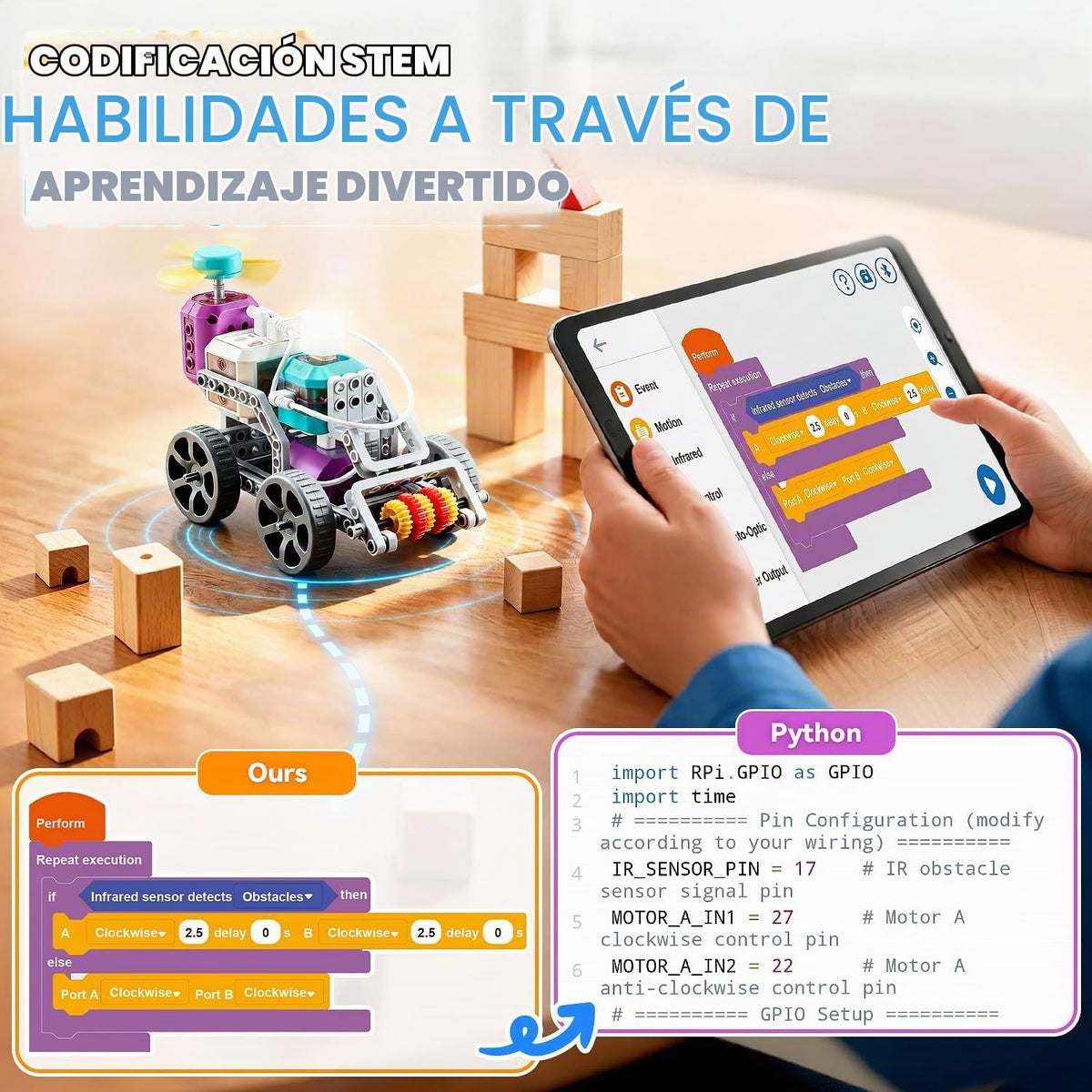 Juguetes STEM - Robot de codificación de experimentos científicos 24 en 1 para