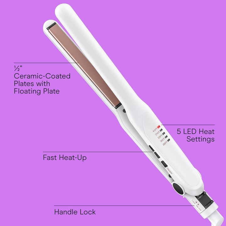 Conair - Plancha de cerámica doble de 1\/2 pulgada