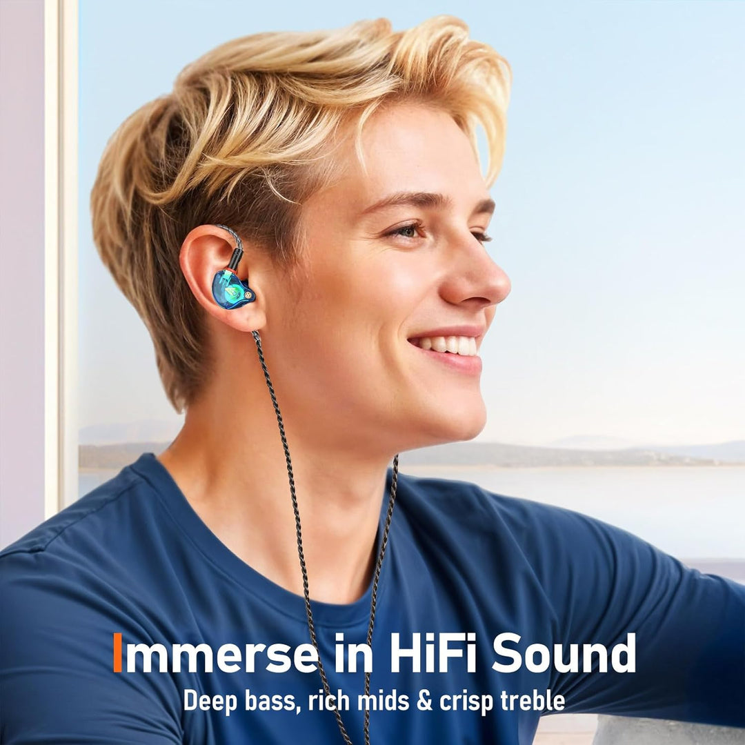 Audiovance Vibes 202 - Auriculares con cable de alta fidelidad, MMC...