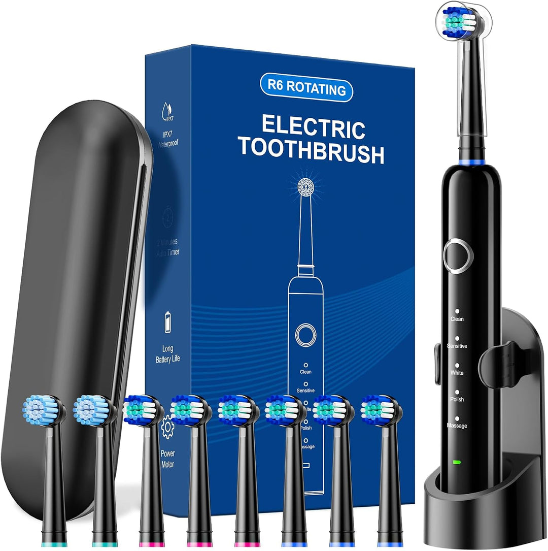 MCUDKIK Cepillo de dientes eléctrico giratorio para adultos, 8 cabe...