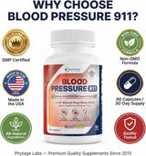 Phytage Labs Suplemento premium 911 para la presión arterial - Píld...