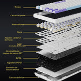 EPOMAKER Ajazz AK820 Pro Teclado mecánico inalámbrico 75% con panta...
