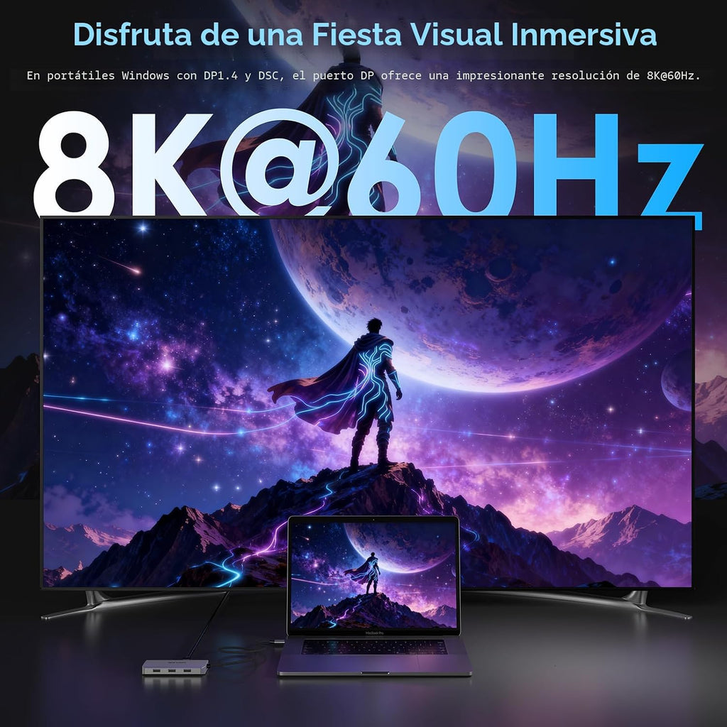 WAVLINK Estación de acoplamiento para portátil, monitores cuádruples