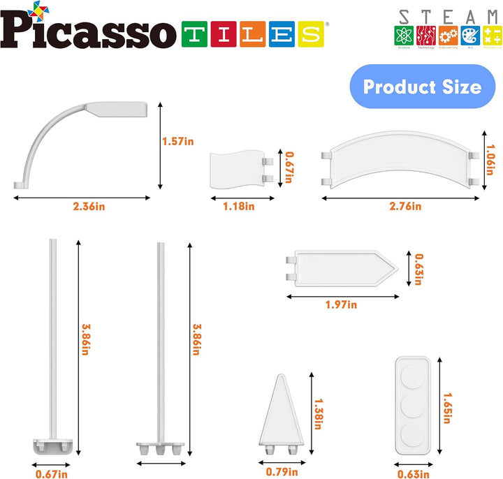 PicassoTiles Kit de Pista de Carrera Compatible con Ladrillos Magné...