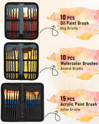 Nicpro - Kit de pintura artística de lujo de 158 piezas para artista con caballete, pinturas y pincel