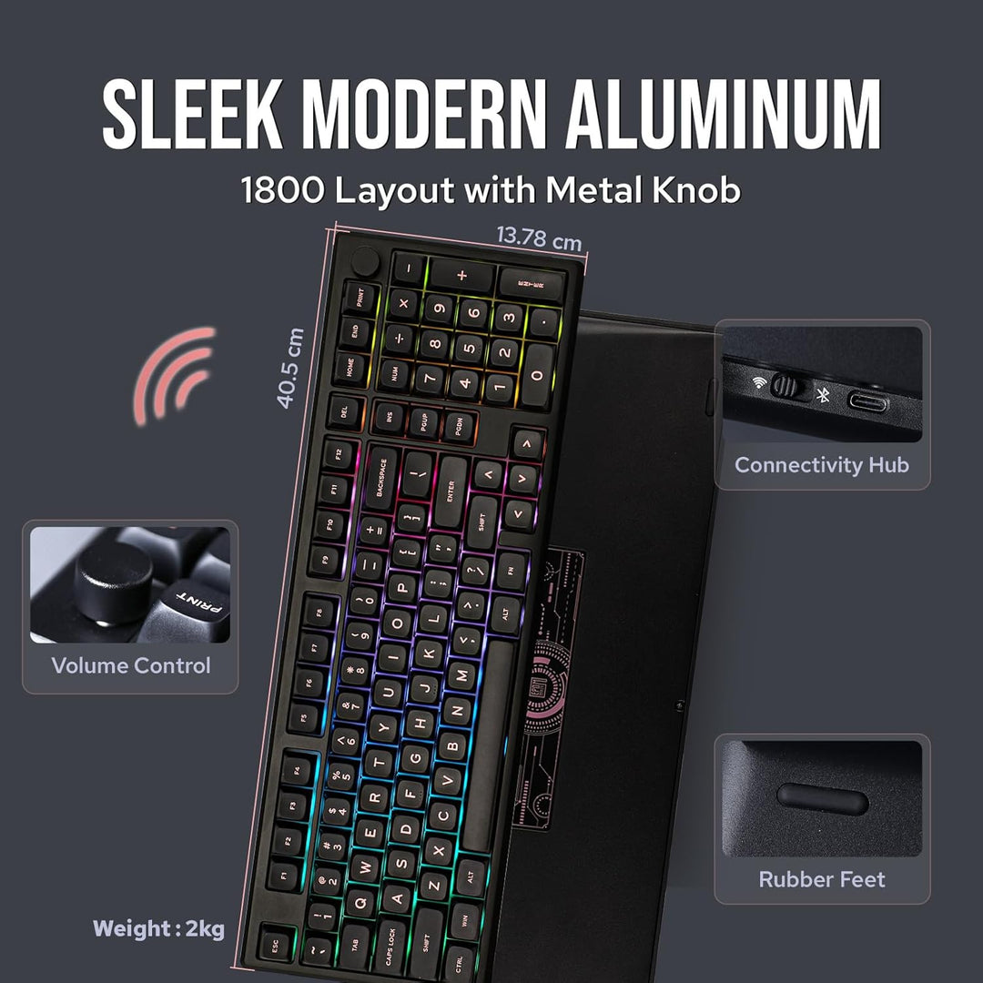 EPOMAKER Galaxy100 QMK\/VIA Wireless Gaming Keyboard, Aluminum Shel...