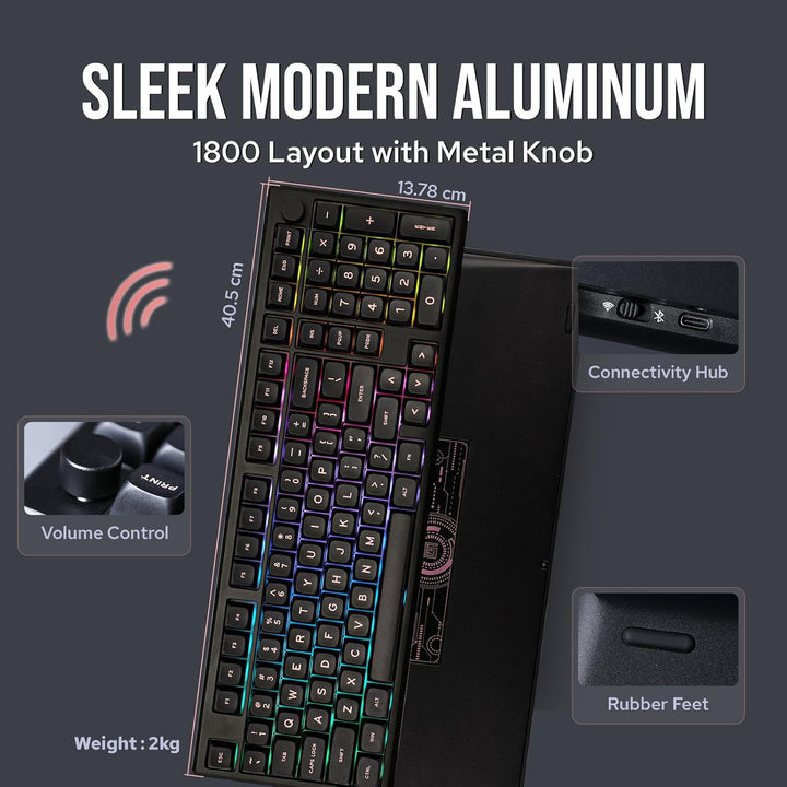 EPOMAKER Galaxy100 QMK\/VIA Wireless Gaming Keyboard, Aluminum Shel...