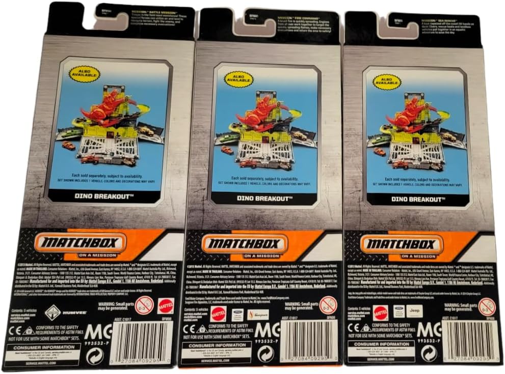 Matchbox Juego de 15 autos de juguete y camiones con 3 paquetes temáticos de 5 vehículos fundidos a escala 1:64 (los estilos variarán)