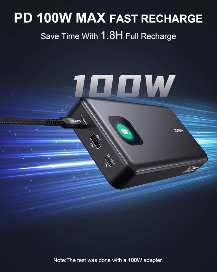 140W Power Bank, Cargador Portátil para Laptop de 25000mAh con Pant...
