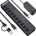 FEMORO, hub USB 3.2 de 11 puertos, alimentado, adaptador 12V/4A