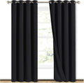 NICETOWN - Juego de 2 paneles de cortinas 100% blackout con aislamiento térmico, insonorizantes, de alta gama, para comedor, pasillo, 84 pulgadas de largo x 52 pulgadas de ancho (negro)