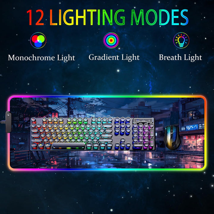 Armanza Alfombrilla de ratón RGB para juegos, alfombrilla grande co...