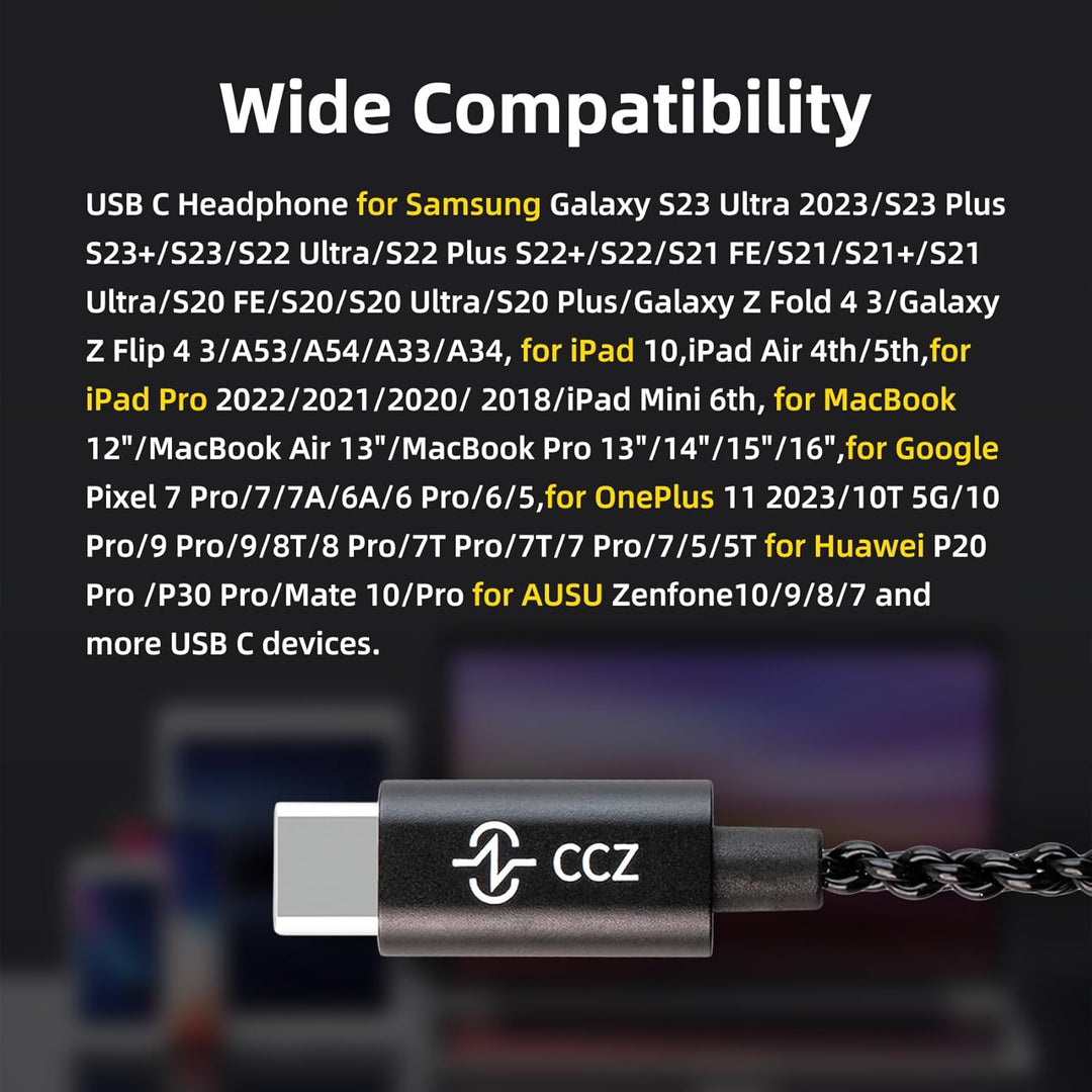Auriculares CCZ Melody USB C con cable tipo-C para monitor dentro d...