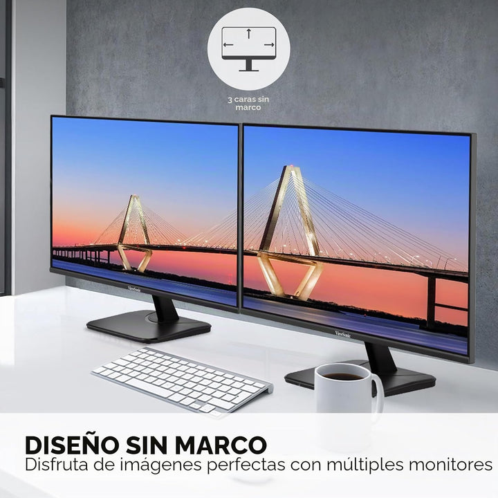 ViewSonic VA2456A-MHD Monitor de 24 pulgadas 1080p, pantalla IPS co...