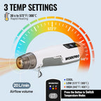 WORKPRO - Mini pistola de calor inalámbrica de 7.2 V, calentamiento rápido