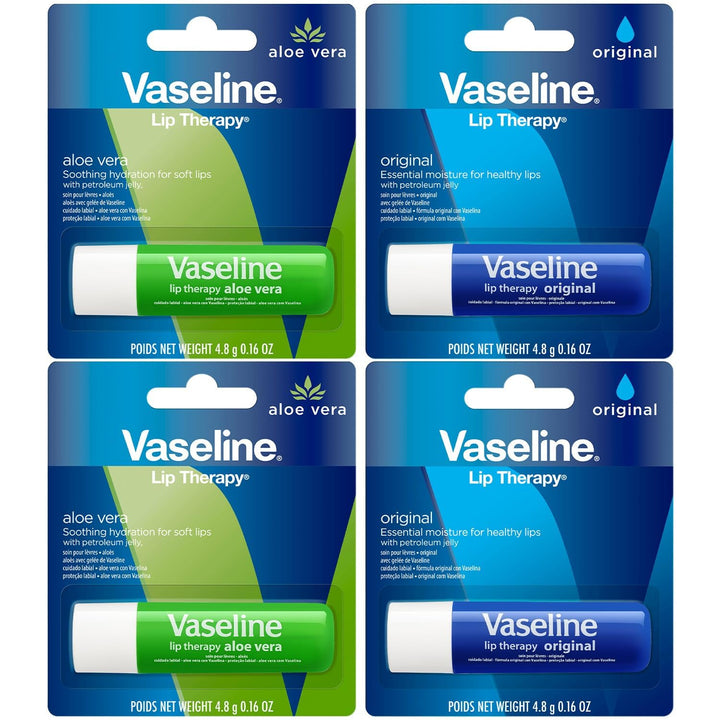 Vaseline Paquete de 4 variedades de terapia de labios, bálsamo labi...