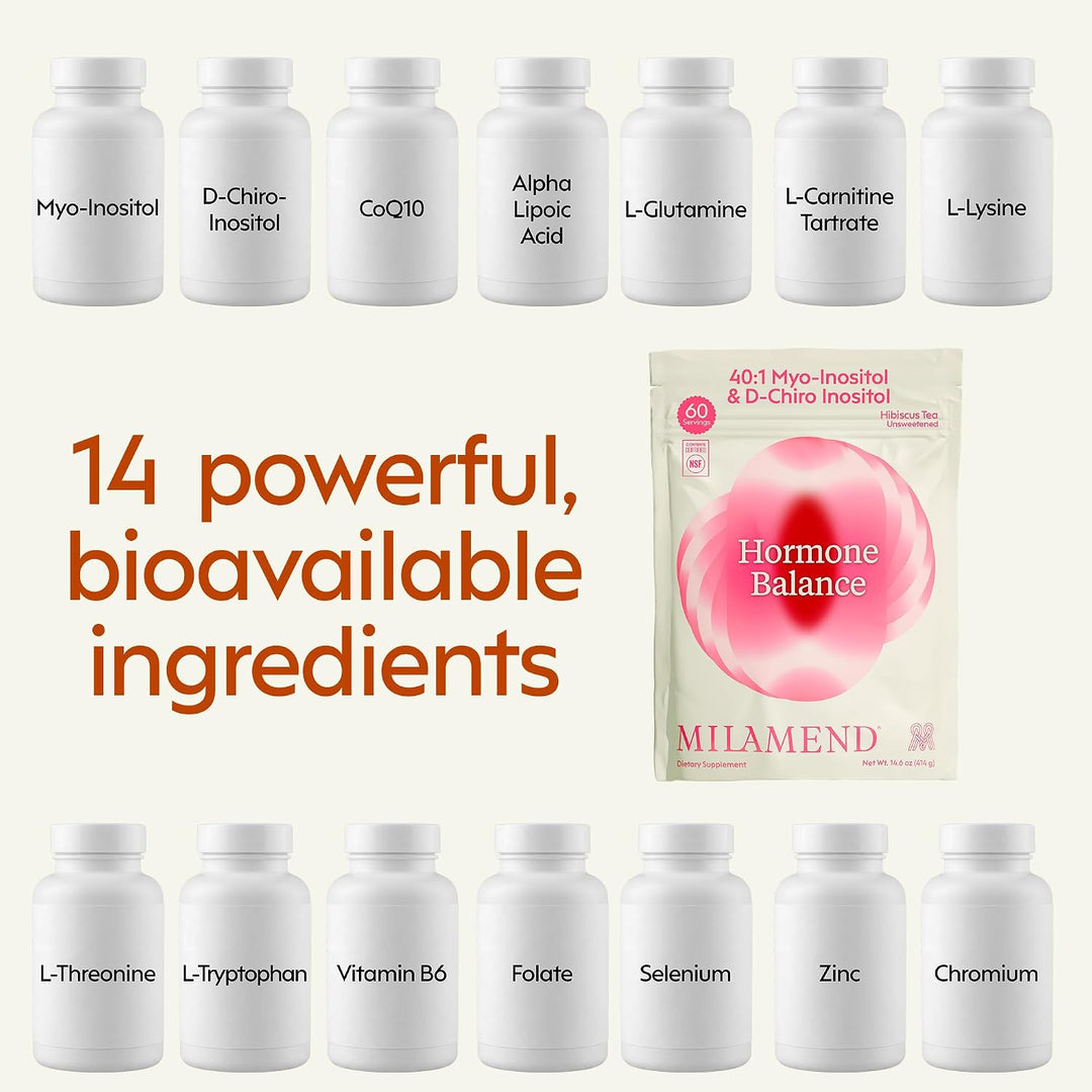 Milamend Equilibrio Hormonal para Mujeres 40:1 Myo-Inositol D-Chiro...