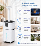 Humidificador comercial de 30L/7.93 galones para habitación grande 4200 sq ft, 3000mL/h Humidificadores para toda la casa con niebla fría supersized, silenciosos para dormitorio, hogar, oficina, plantas, almacén
