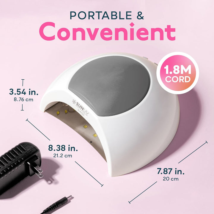 SUNUV Luz UV para esmalte de uñas de gel, lámpara de uñas LED UV co...