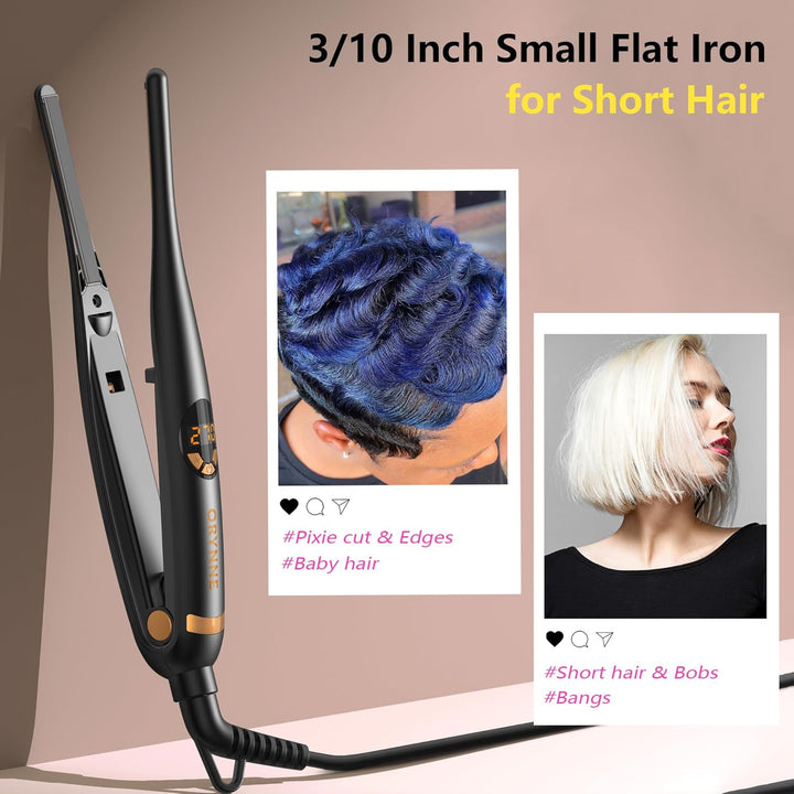 ORYNNE Planchas planas pequeñas de 7,6 cm para cabello corto estilo...