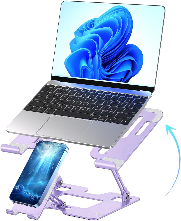 Soporte ergonómico 2 en 1 morado para teléfono portátil para escrit...
