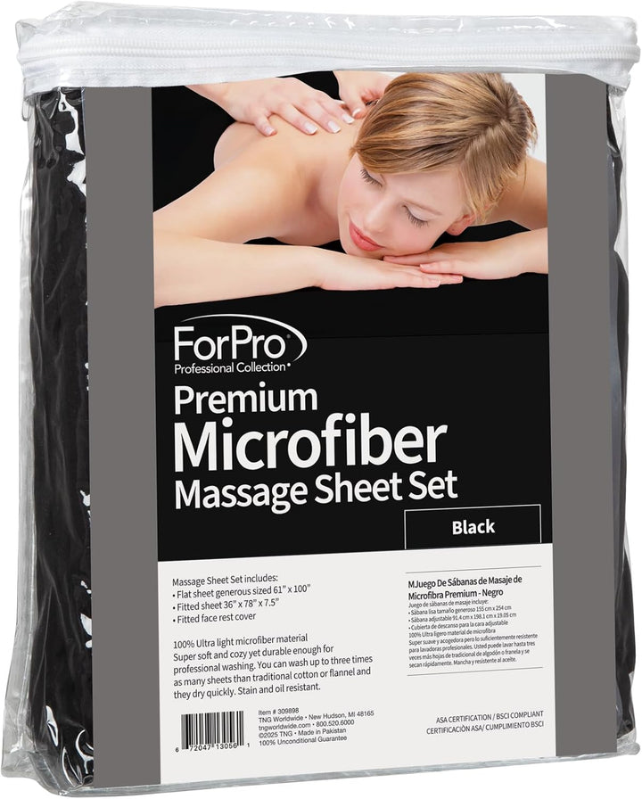 ForPro Professional Collection Juego de sábanas de masaje de microf...