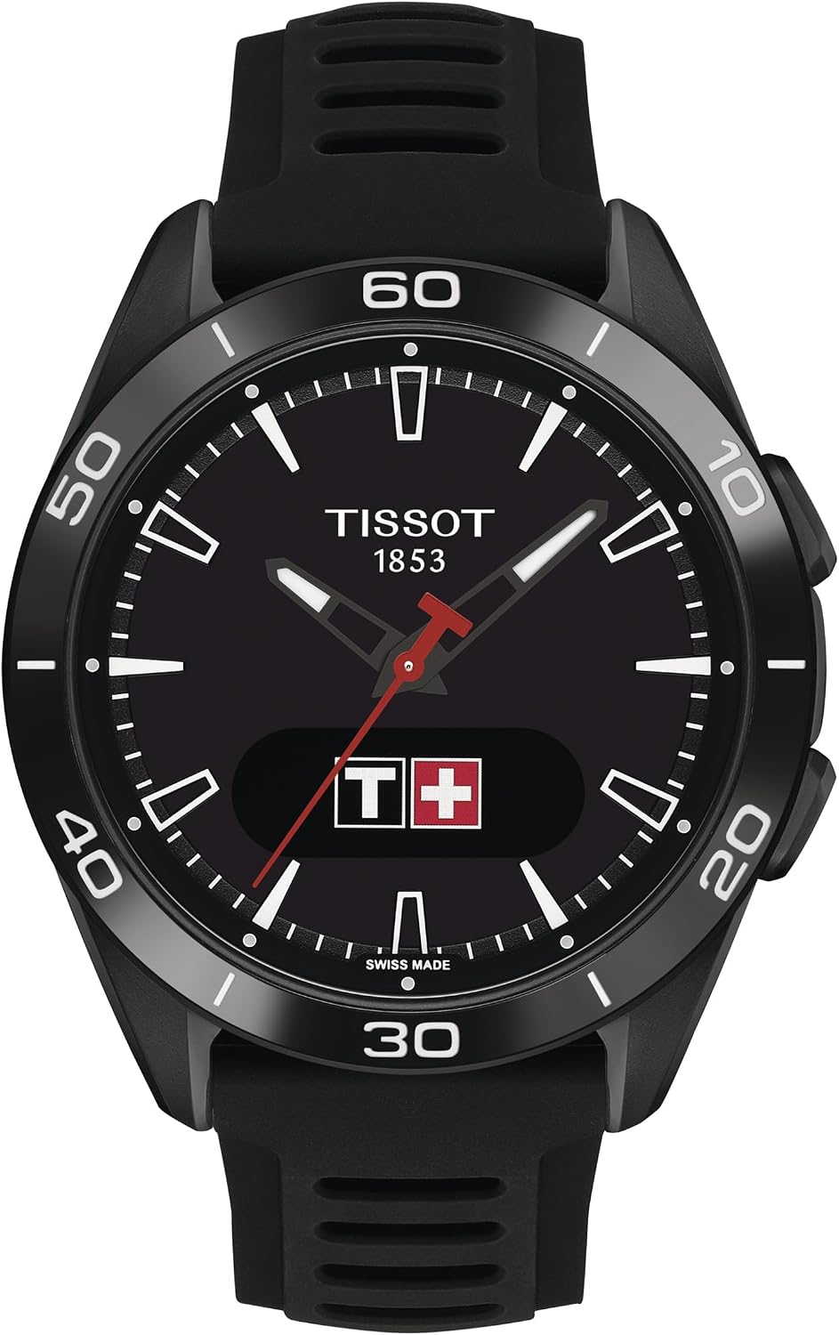 Tissot T-Touch Connect Sport, reloj solar de cuarzo suizo, 1.693 in, esfera negra, reloj unisex
