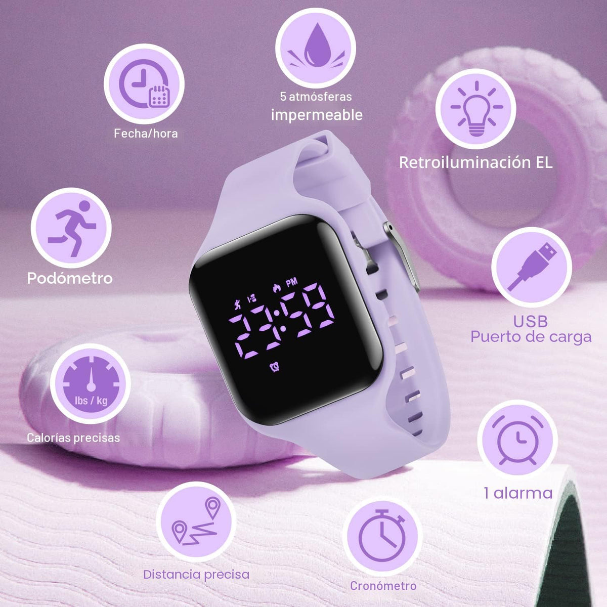 Relojes para niños y niñas, reloj deportivo digital con contador de pasos, podómetro, alarma de vibración, sin aplicación, impermeable, rastreador de fitness, reloj para niños, niñas, adolescentes