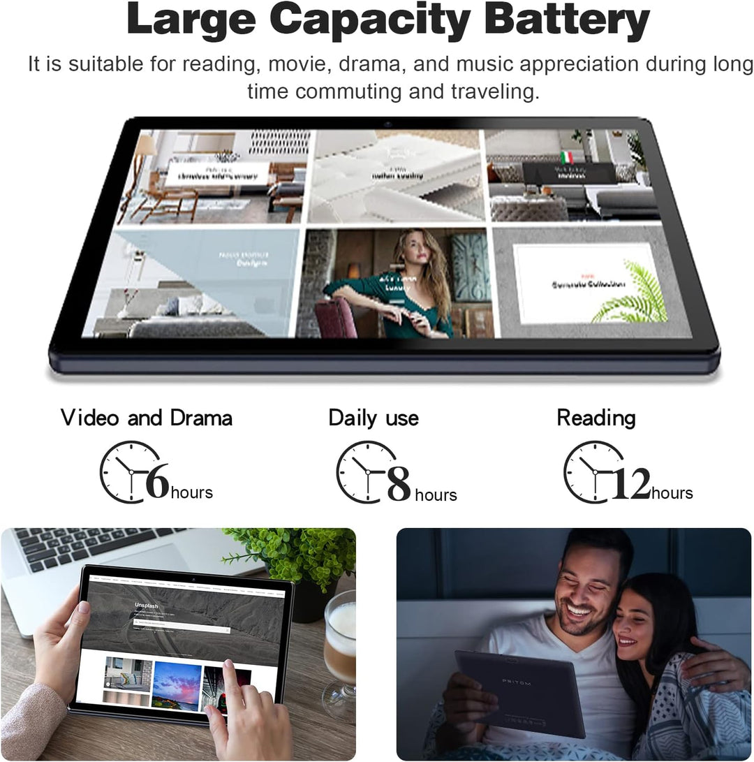 PRITOM Tablet 10 pulgadas, 64GB, Tablet Android 13, pantalla HD IPS...