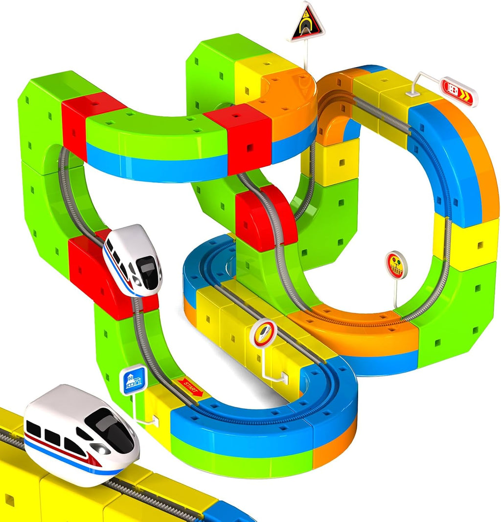 Juego de tren eléctrico Goody King de 69 piezas para niños de 3, 4, 5, 6, 7, 8 años
