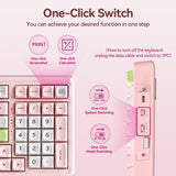 AUSDOM H98 - Teclado mecánico cremoso rosa, teclado inalámbrico sil...