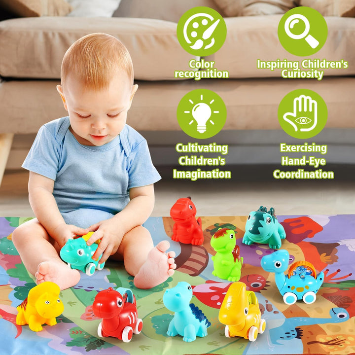 ALASOU 9 piezas de dinosaurios fantásticos juguetes de coche para n...