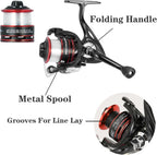 Juego combinado de caña de pescar, 2.1m/6.89 pies, 2 cañas plegables, 2 carretes giratorios, bolsa de transporte, cañas de pescar telescópicas de fibra de carbono, kit de agua salada de mar, kit de