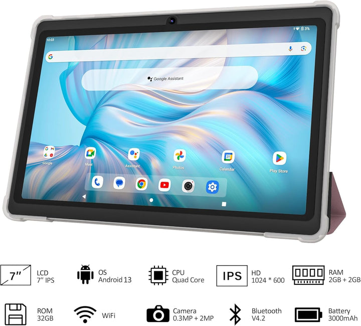 VOLENTEX Tablet de 7 pulgadas, Quad Core Android 13, 32GB ROM, WiFi...