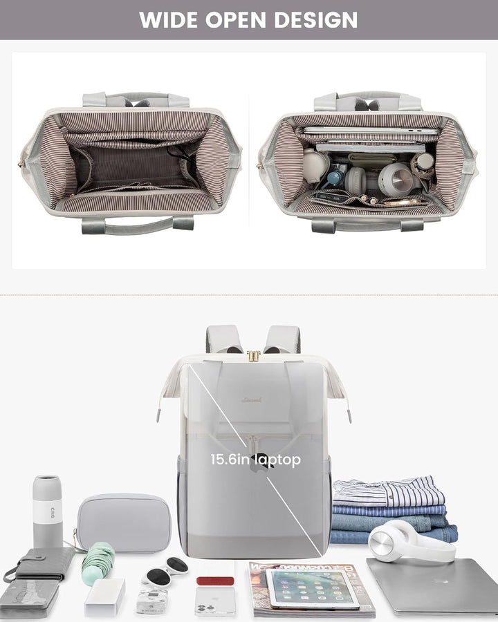 LOVEVOOK Mochila para laptop para mujer, mochila de trabajo convert...