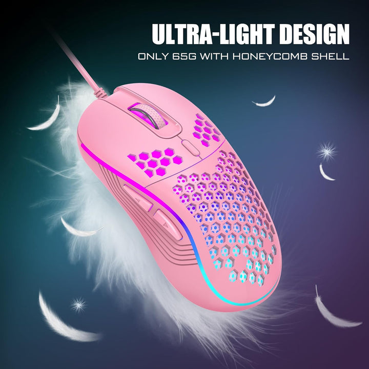 RedThunder - Combo de teclado y mouse para juegos 60%, teclado mini...