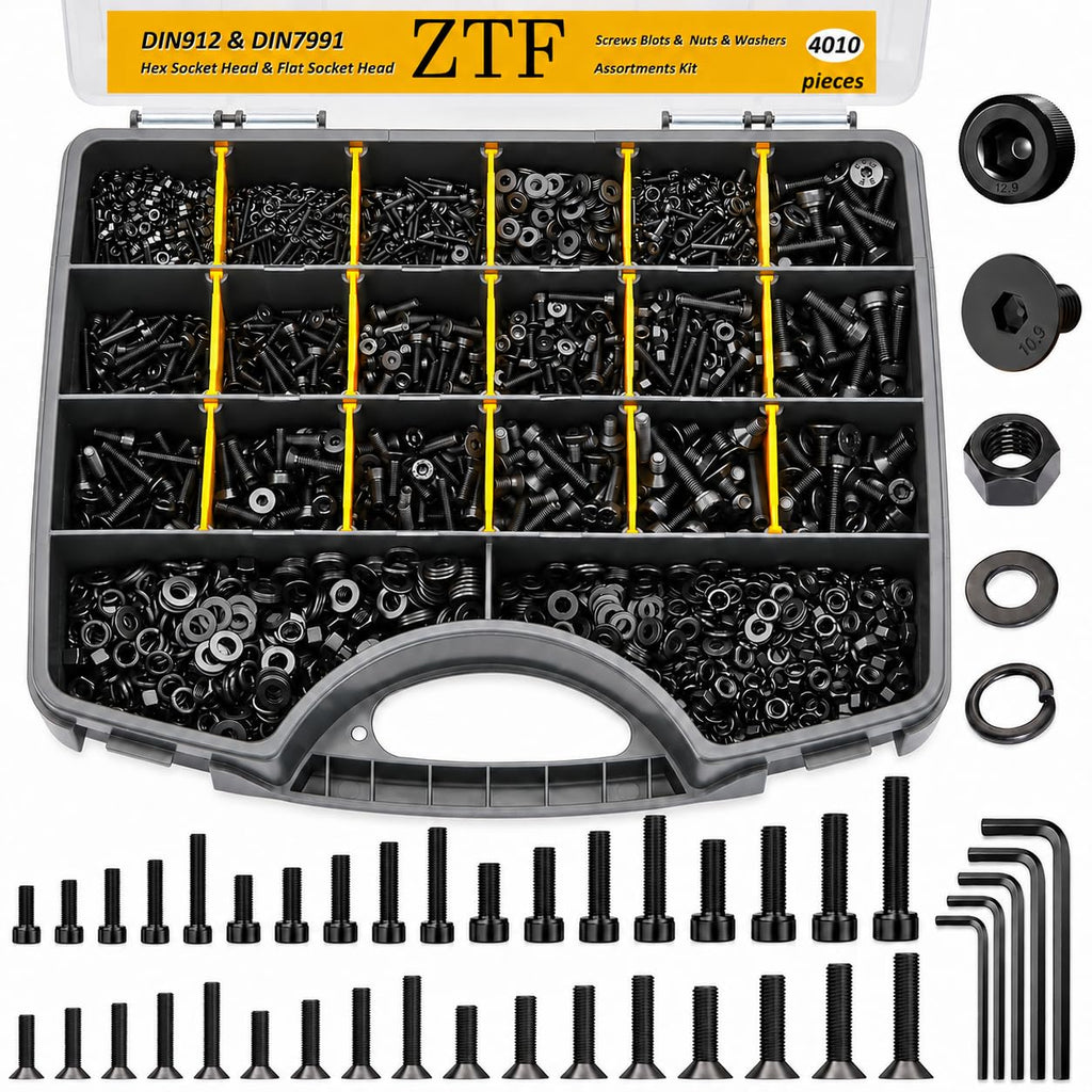 ZTF Surtido de tornillos métricos, tornillos surtidos M2 M3 M4 M5