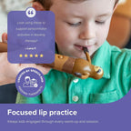 TalkTools Jiggler - Herramienta motora oral para niños, masajeador facial oral, conciencia sensorial para mandíbula y labios, vibración calmante para redondear y alimentar los labios, unicornio y