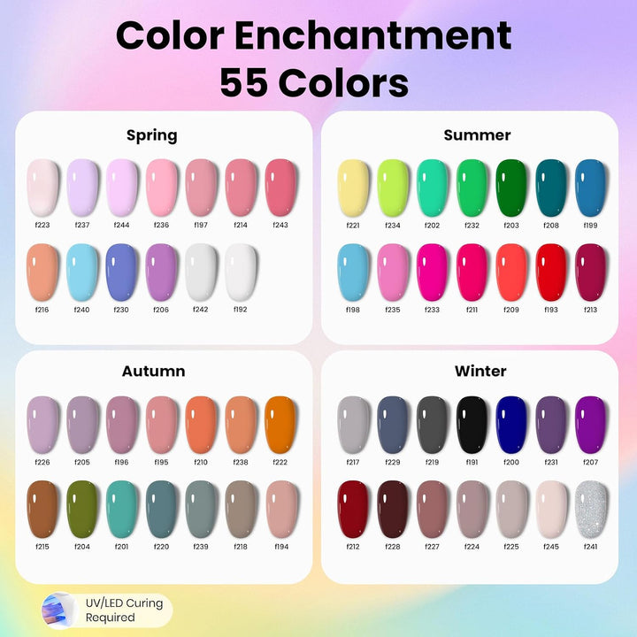 Beetles - Kit de esmalte de uñas de gel con luz UV, 80 unidades, 55...